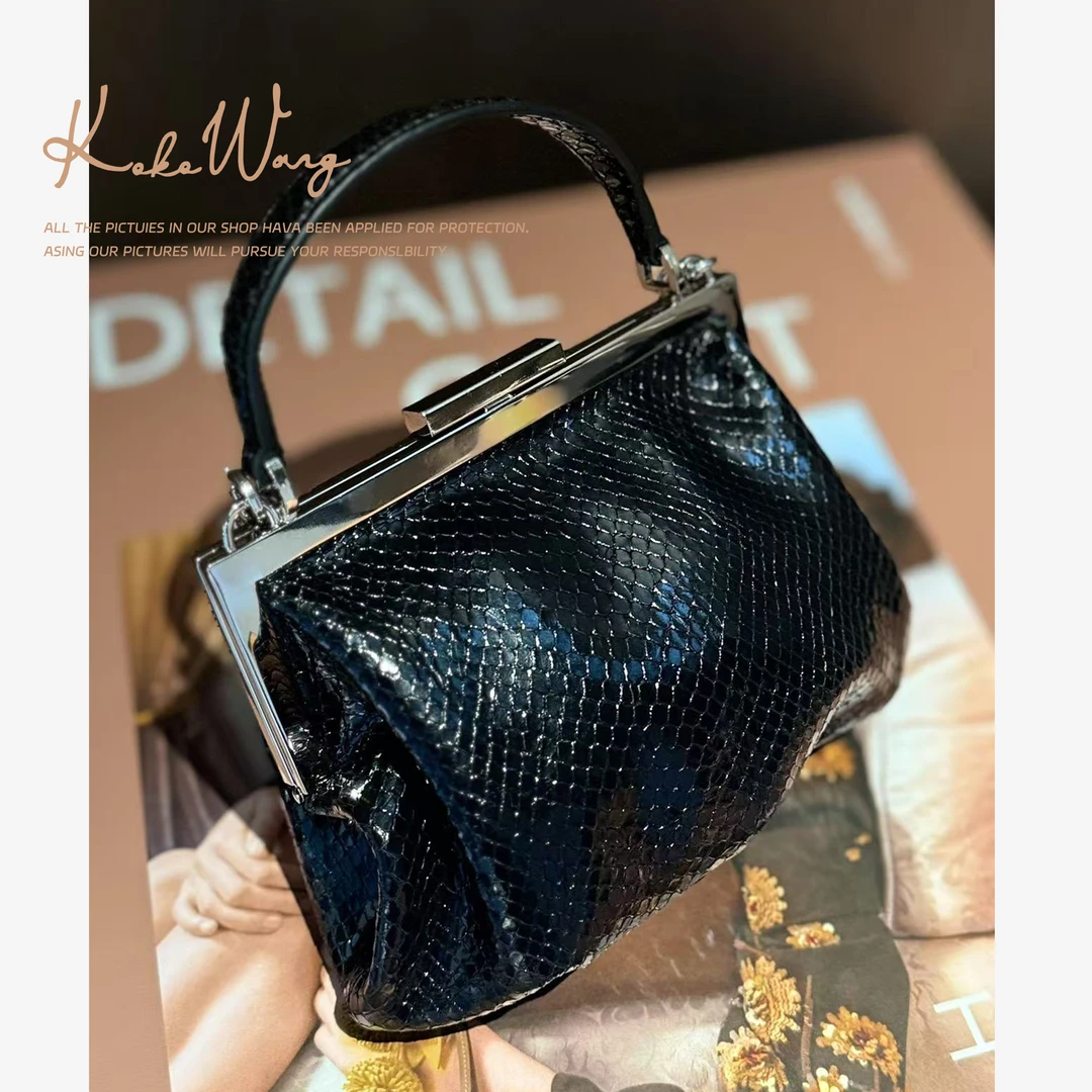 KOKO WANG时尚高端轻奢真皮蛇纹手提包百搭单肩包536405E19S02