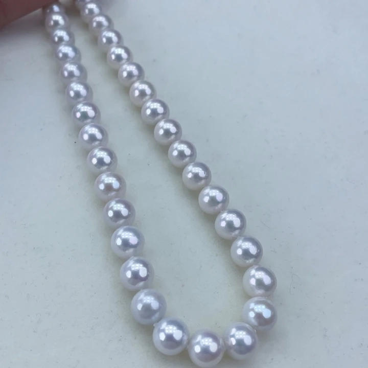 淡水珍珠颈饰银S925镶嵌卡9极光炫彩高品