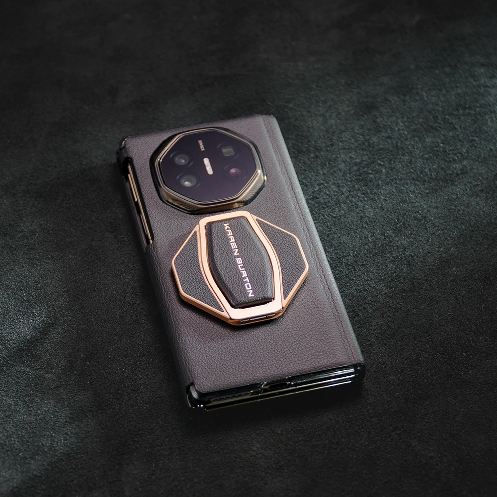 适用于华为MateXT手机壳折叠屏旋转支架保护真皮全包奢华头层牛皮