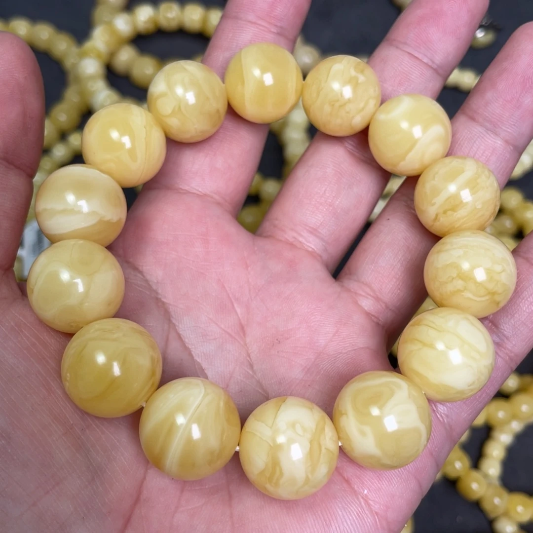 蜜蜡未镶嵌裸石蜜蜡手串17.2mm