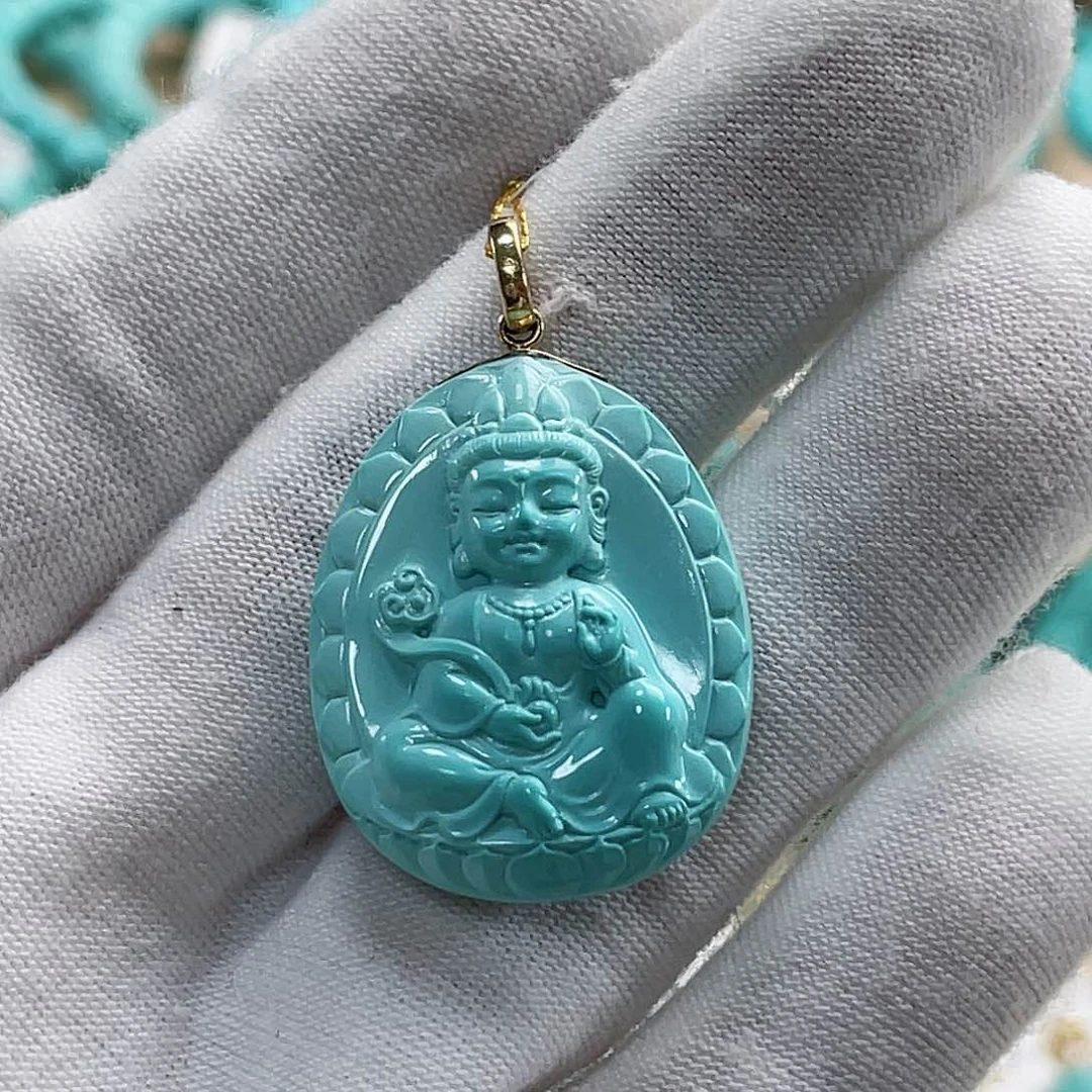 绿松石珠宝奇石18K金镶嵌