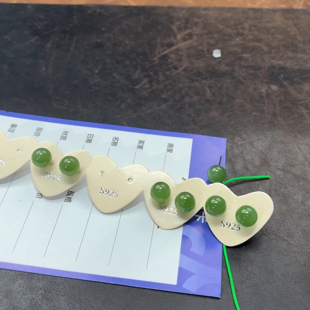 和田玉银S925镶嵌耳饰多样性发货拍一发一