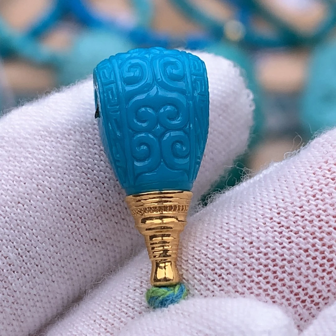 绿松石18K金镶嵌珠宝奇石