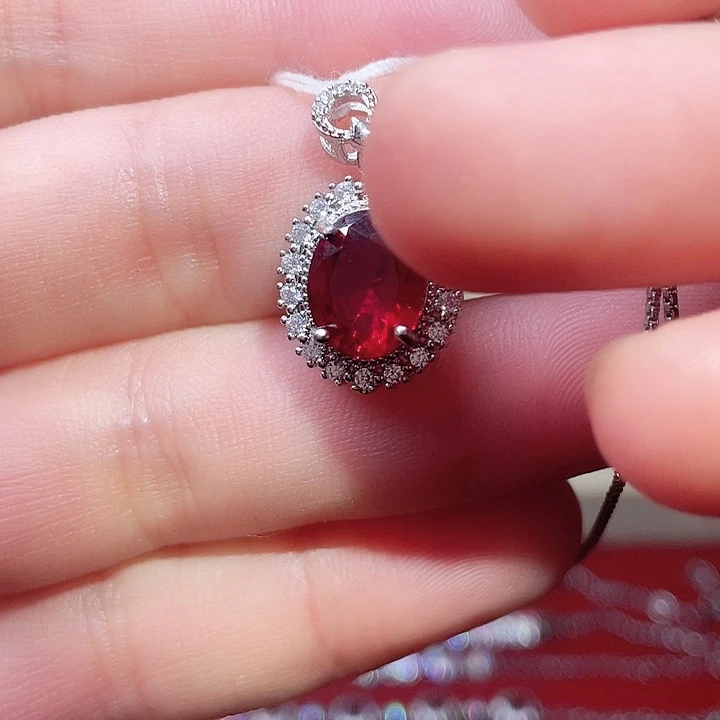 *****颈饰银S925镶嵌红宝石1111