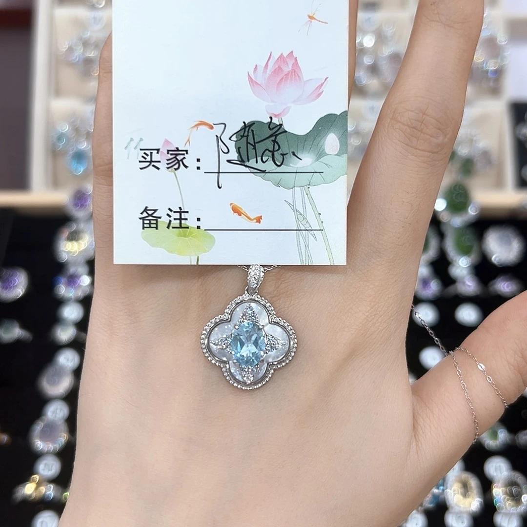 芙蓉石戒指银S925镶嵌随**?项链
