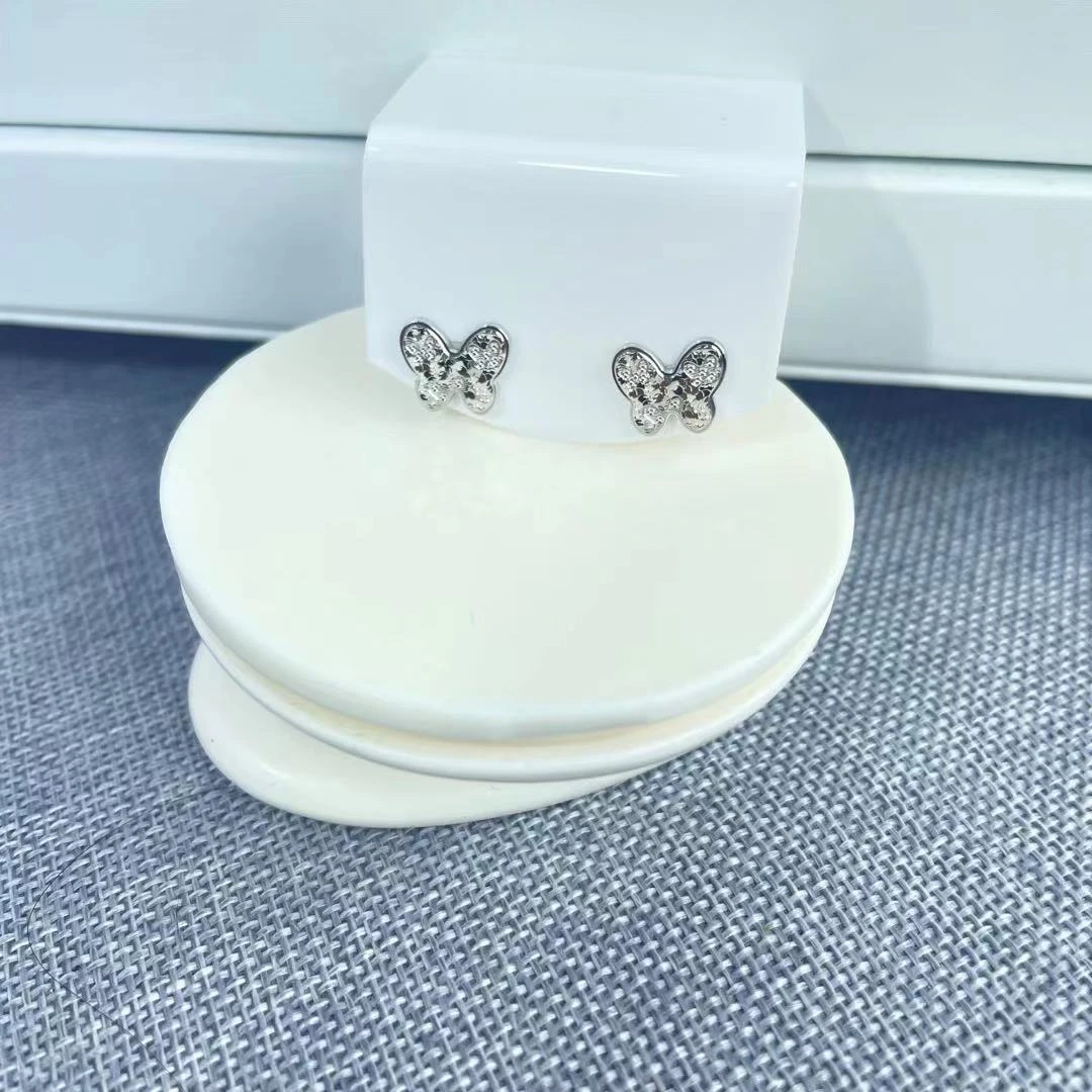 PT950铂金耳饰 碎碎金蝴蝶直针耳钉 气质百搭 S 41917