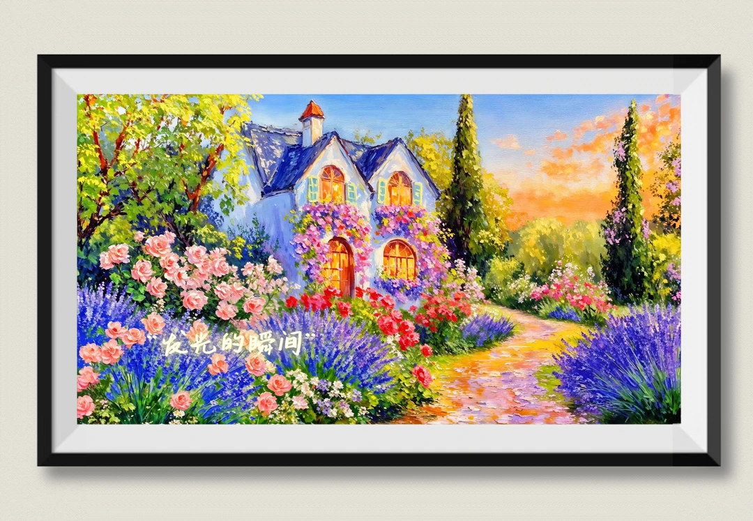 新疆长绒棉*莫奈花园120*70大格66色十字绣精准印花（无针无工具）
