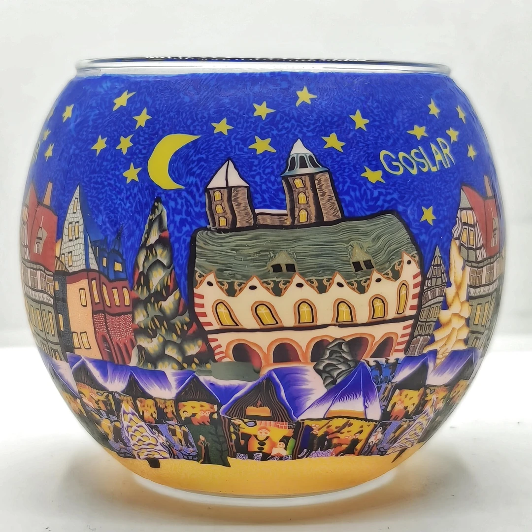 手工软陶梵高星月夜风戈斯拉尔 GOSLAR 城市地标景观装饰文创摆件