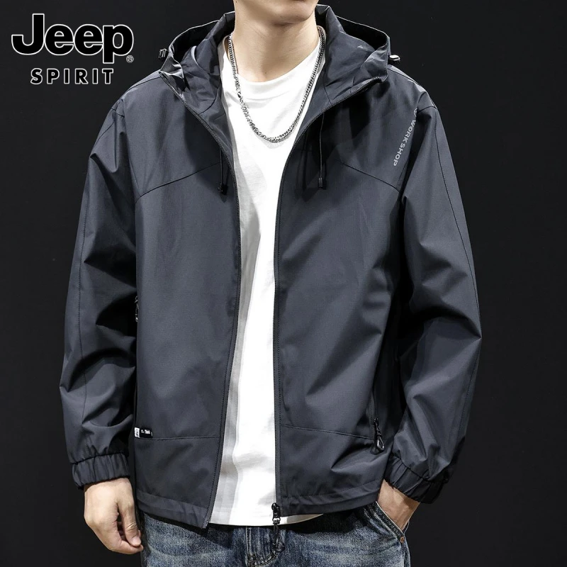 jeep吉普2025新款潮牌男装户外山系美式潮流百搭宽松外套连帽夹克