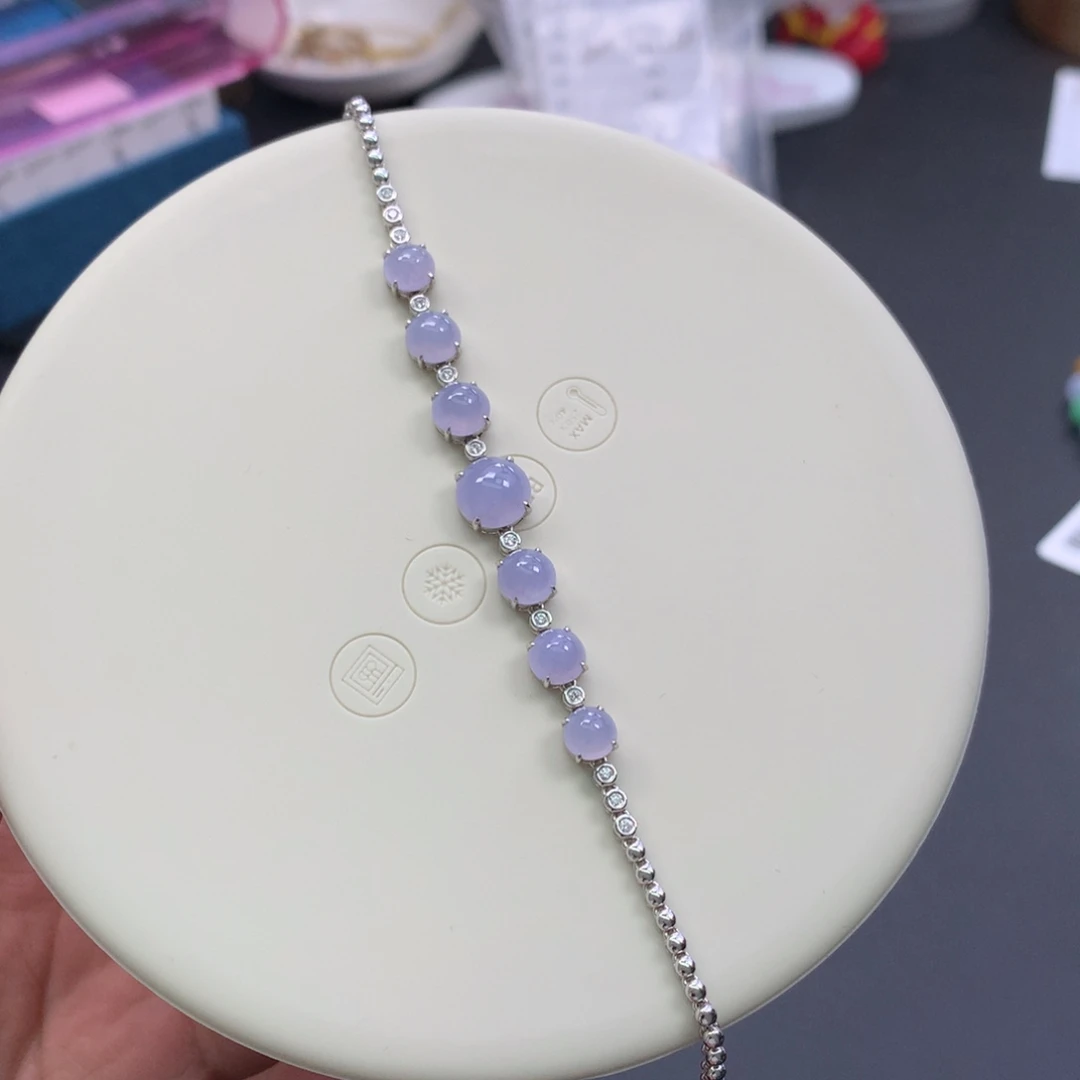 翡翠18K金镶嵌颈饰48小时鉴赏期退货不扣服务费