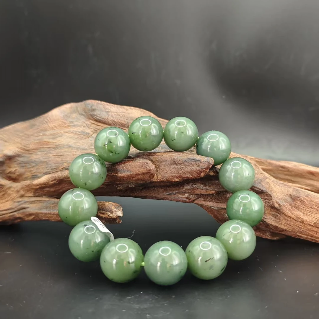 Z和田玉碧玉圆珠手串卡16（1968）