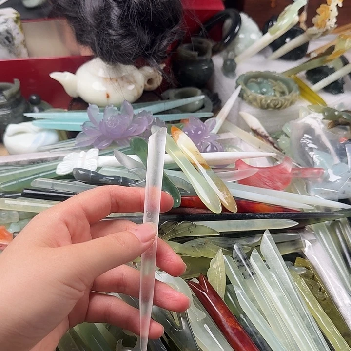 蛇纹石玉合金发饰