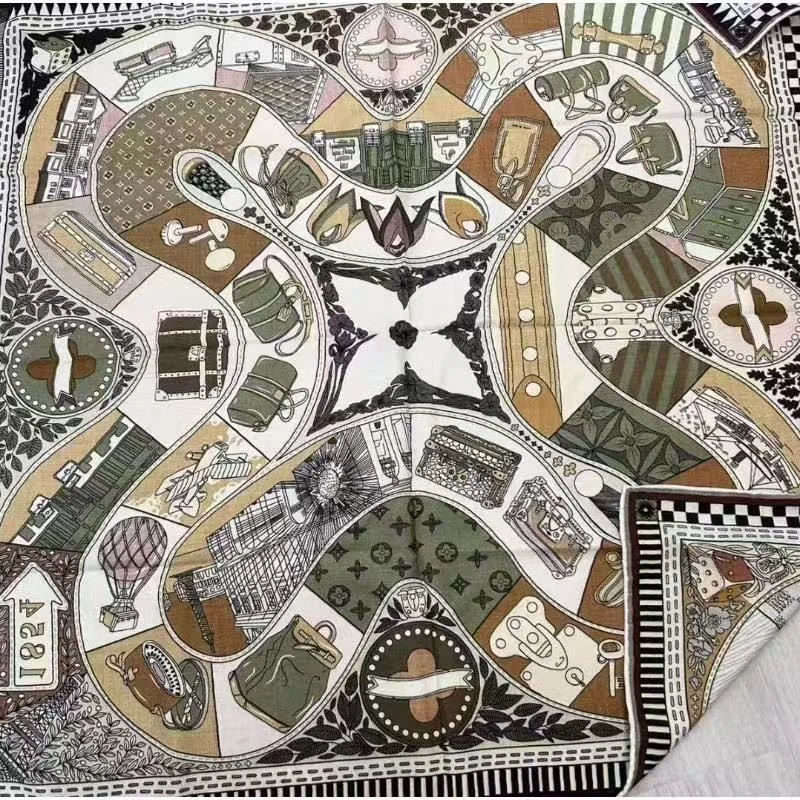 【70丝毛 时光之旅】丝巾围巾高级披肩送礼复古国风双面