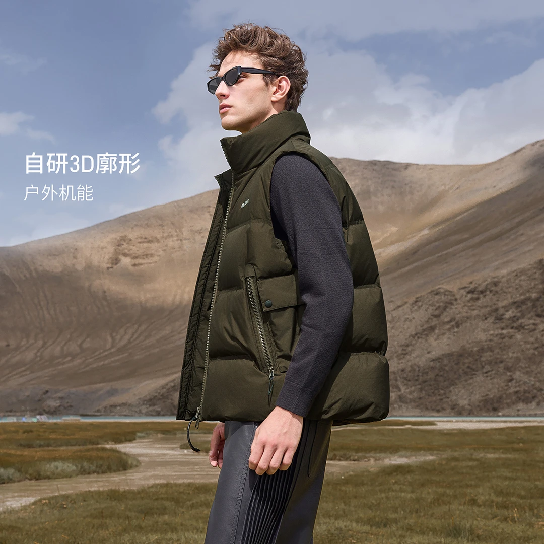 坦博尔立领羽绒服马甲男女同款厚款25年秋冬外穿外套TA5530151Z