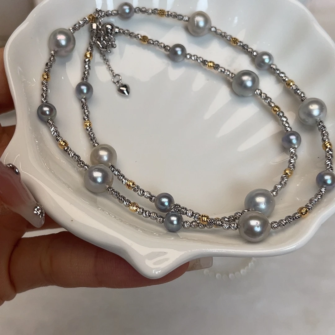 银S925镶嵌颈饰海水珍珠