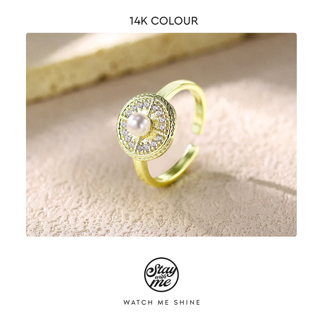 STAY WITH ME 铜合金仿珍珠戒指 小众设计DR0008戒指