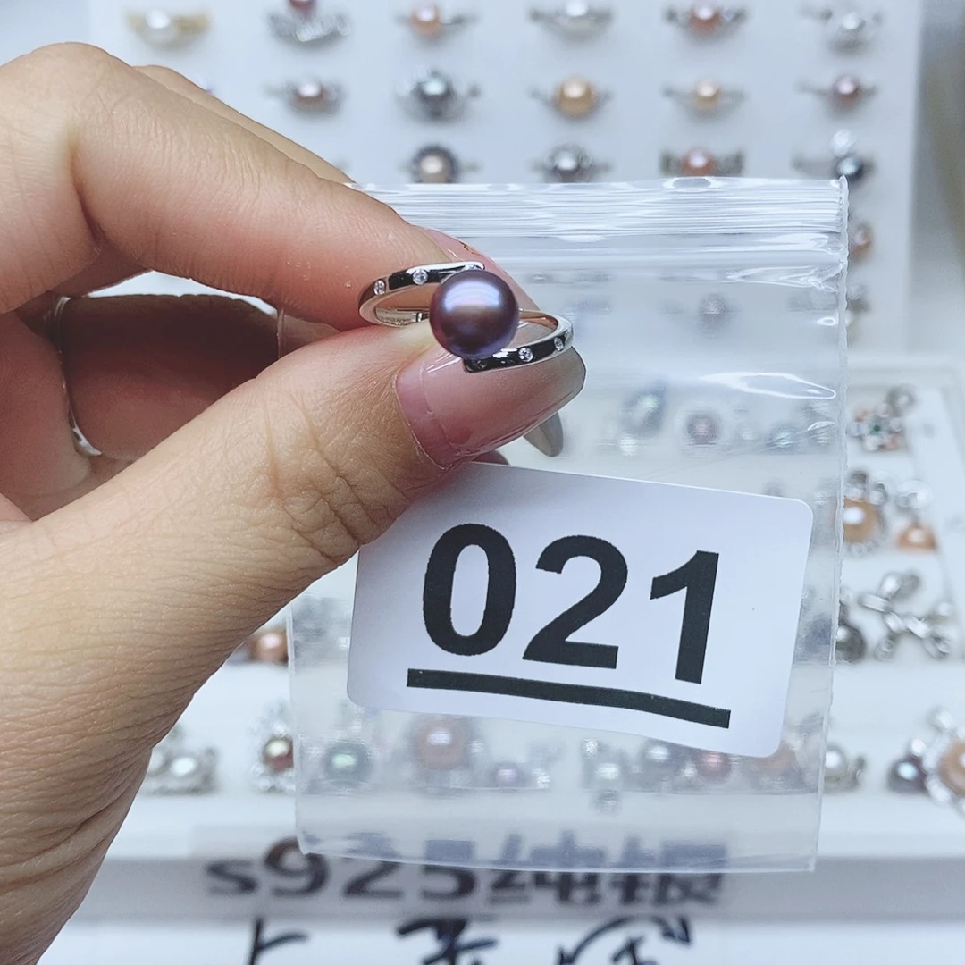 戒指银S925镶嵌淡水珍珠东**逛021