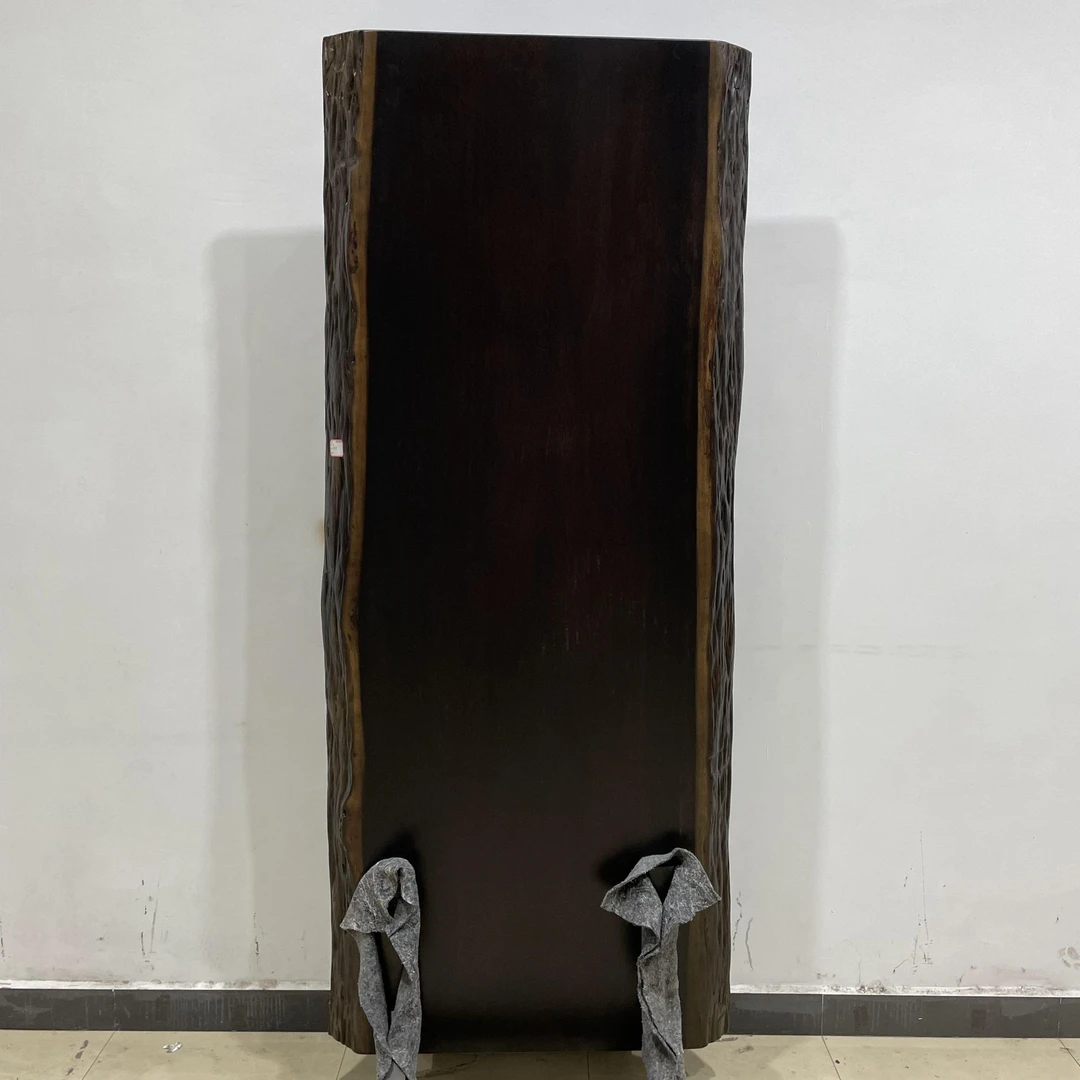 9-长220宽89-93-93厚8公分自然边非洲黑檀大板实木整板原木茶几