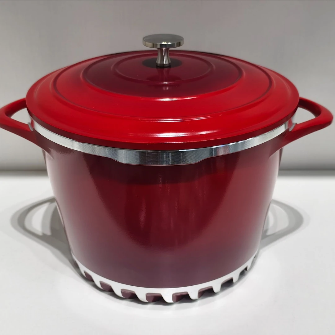 家用不粘锅红色汤锅电磁炉燃气灶通用锅具