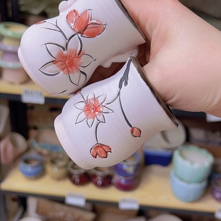 红陶陶瓷花盆当场满12包邮