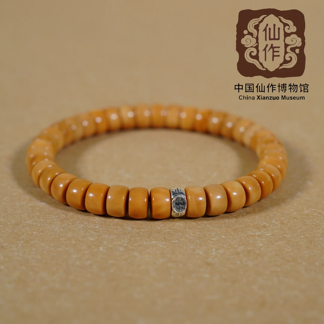 【中国仙作博物馆】真龙脊药片8mm单圈原生态菩提手串diy银文创木雕