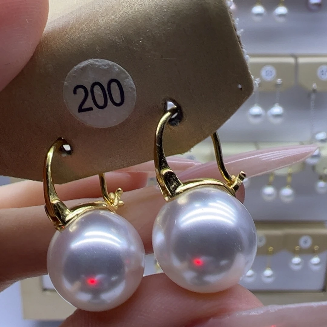 银S925镶嵌淡水珍珠耳饰