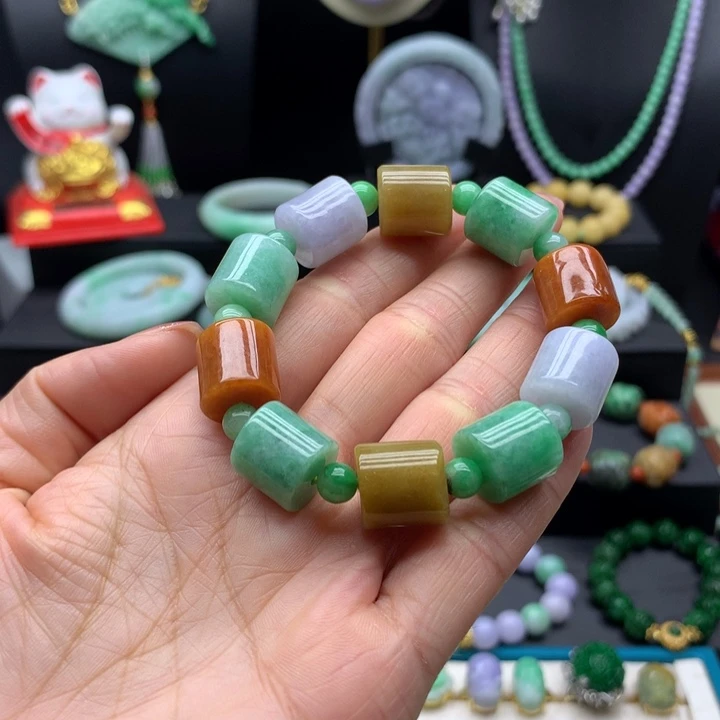 未镶嵌手链翡翠翡翠多宝手串