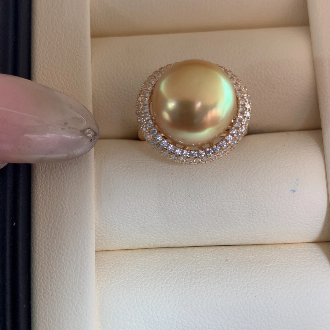 海水珍珠银S925镶嵌戒指