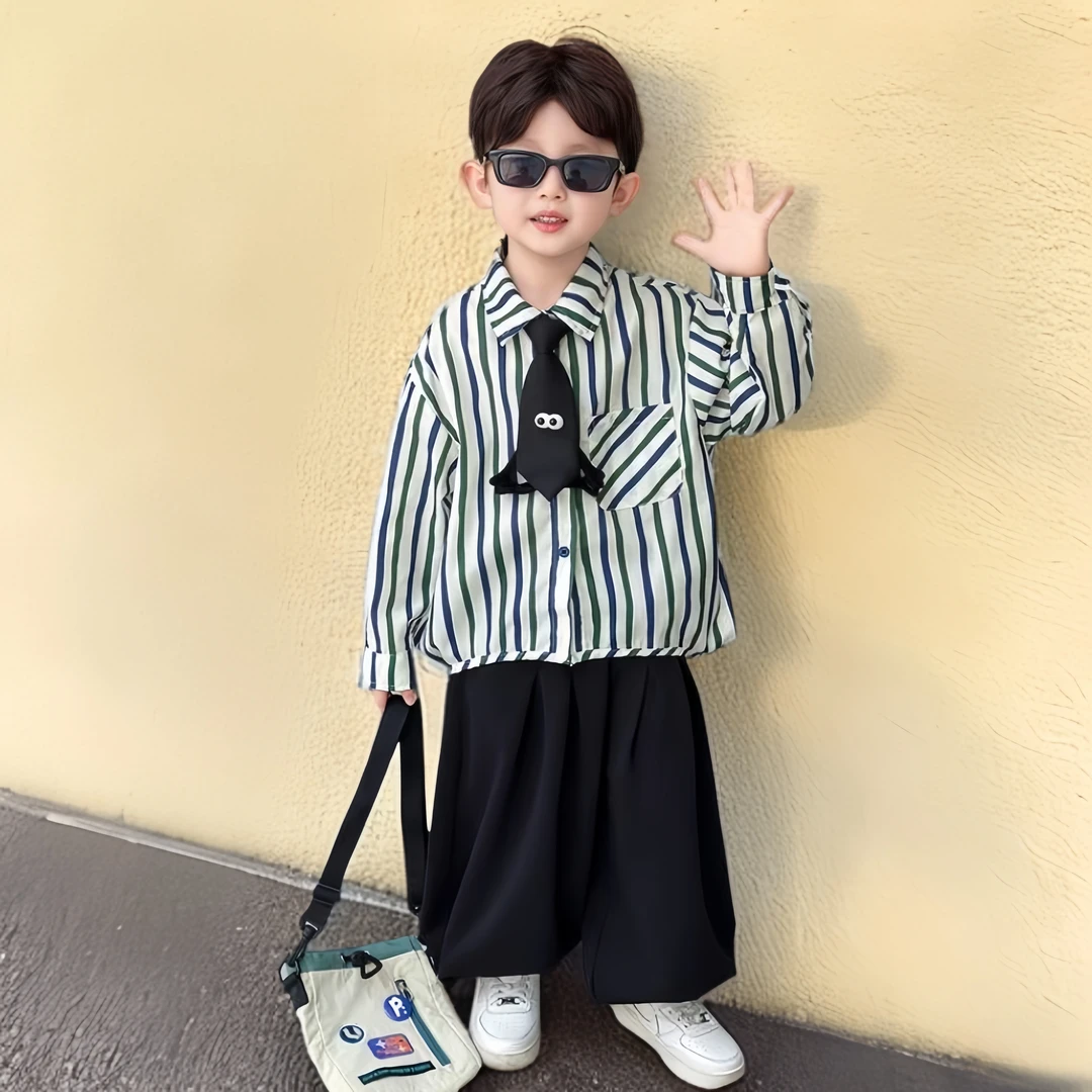 男童休闲长袖套装儿童男孩秋季潮流时尚简约韩版宽松亲肤洋气百搭