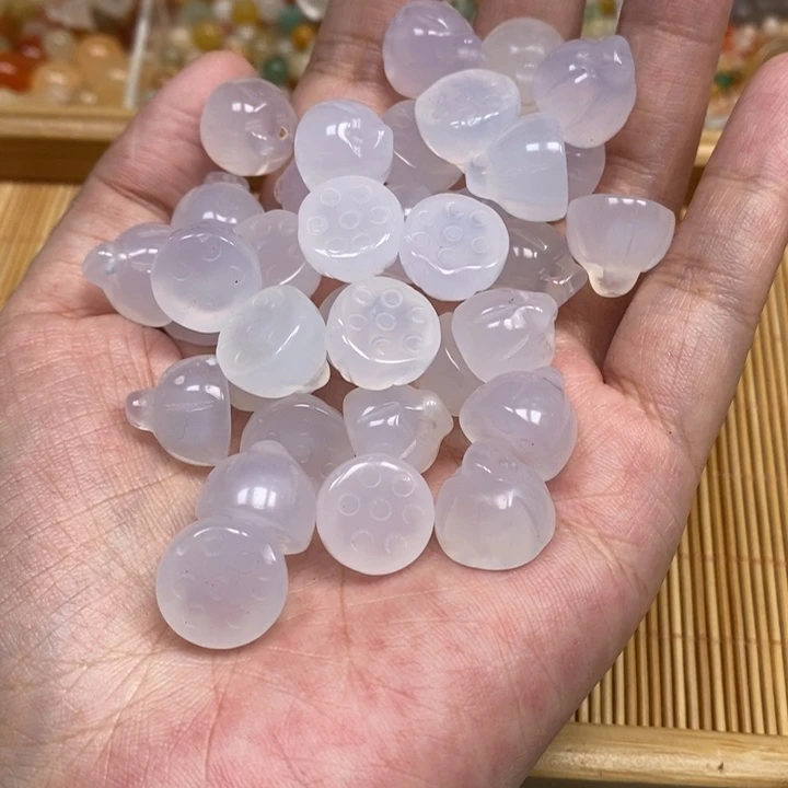 玛瑙/玉髓未镶嵌珠宝半成品10个莲蓬
