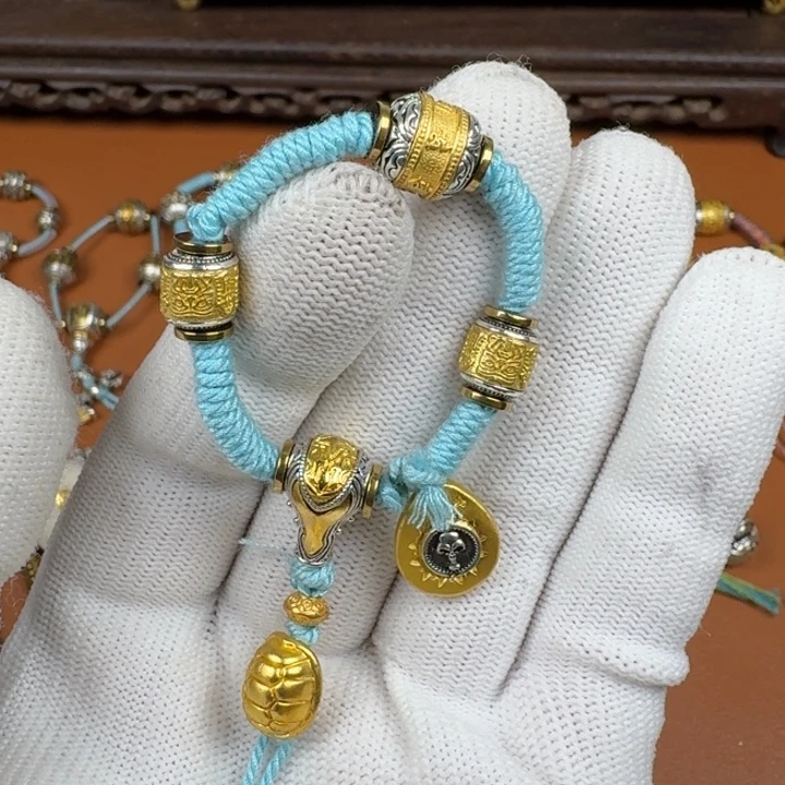 合成碳硅石铜合金文玩配饰富家套装