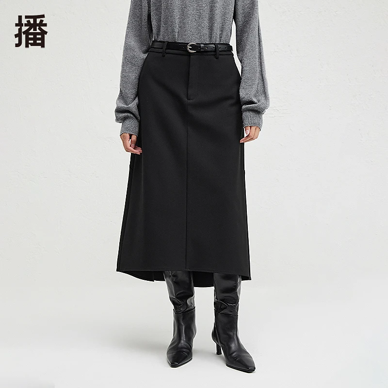 【达人专属】播舒适简约可系带腰头半身裙BDR4BD3496