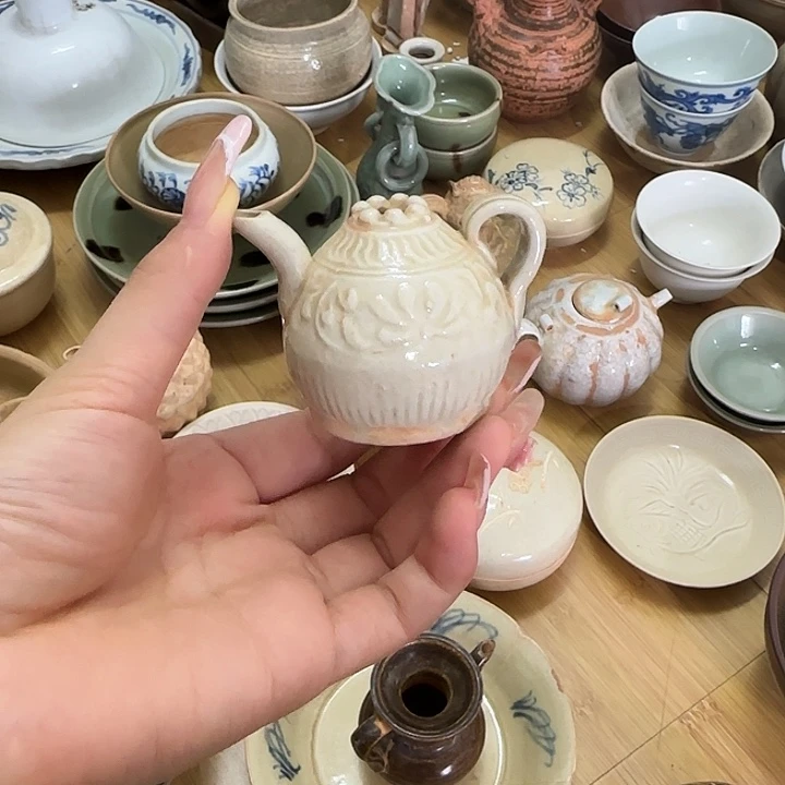 瓷片*️***青瓷刻花文房水滴一件