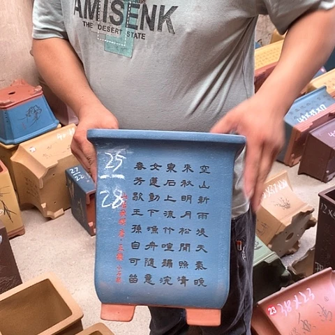 紫砂花盆手工定制