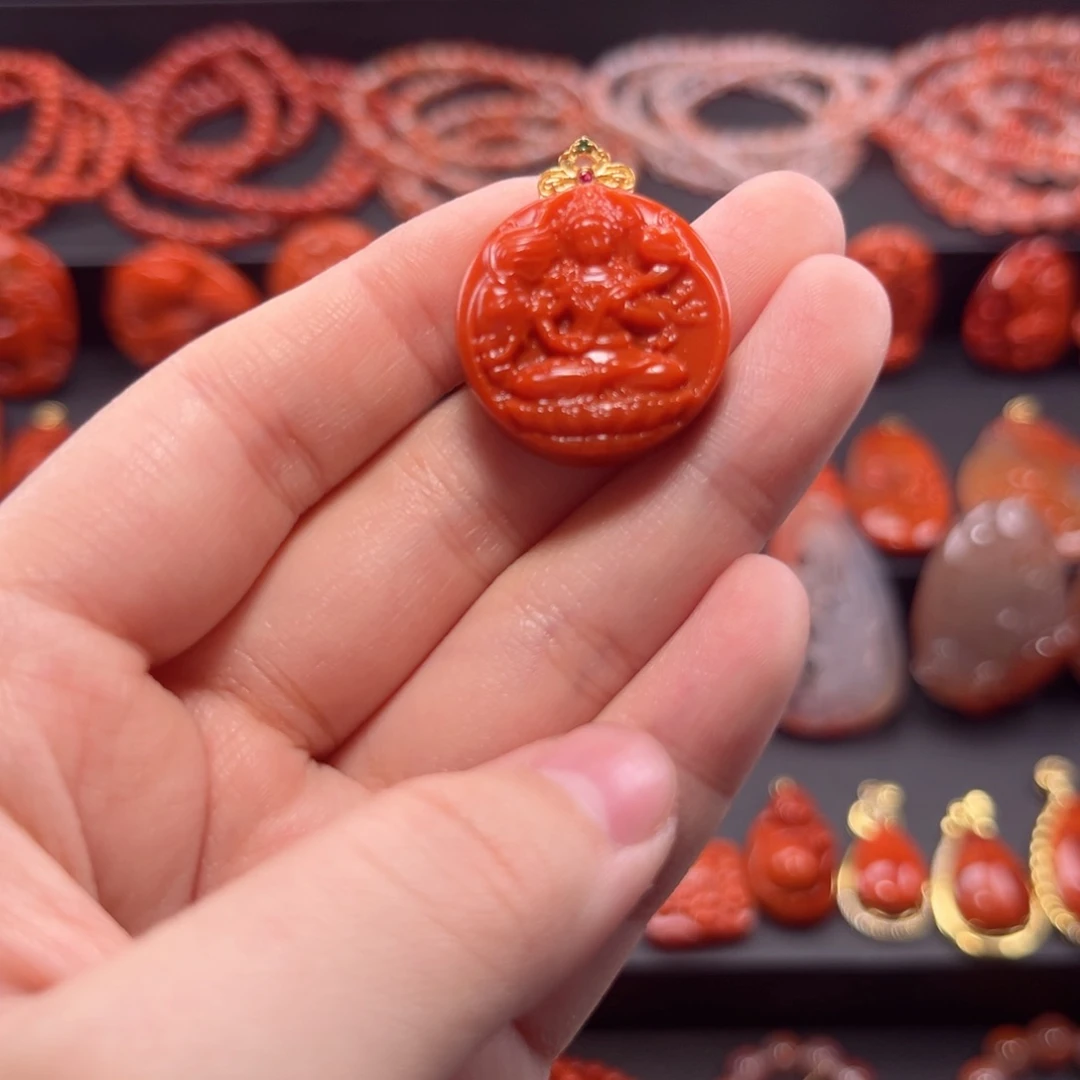 南红玛瑙南红18K金镶嵌