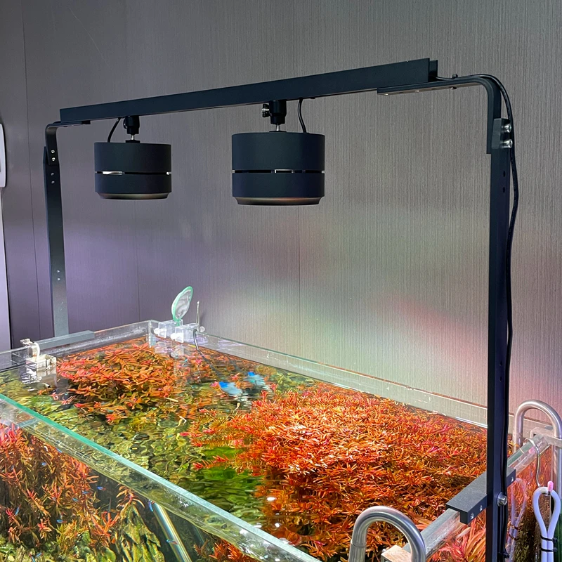 戏鱼铝合金组合鱼缸龙门支架溪流水草生态缸筒灯支架吊架可调节