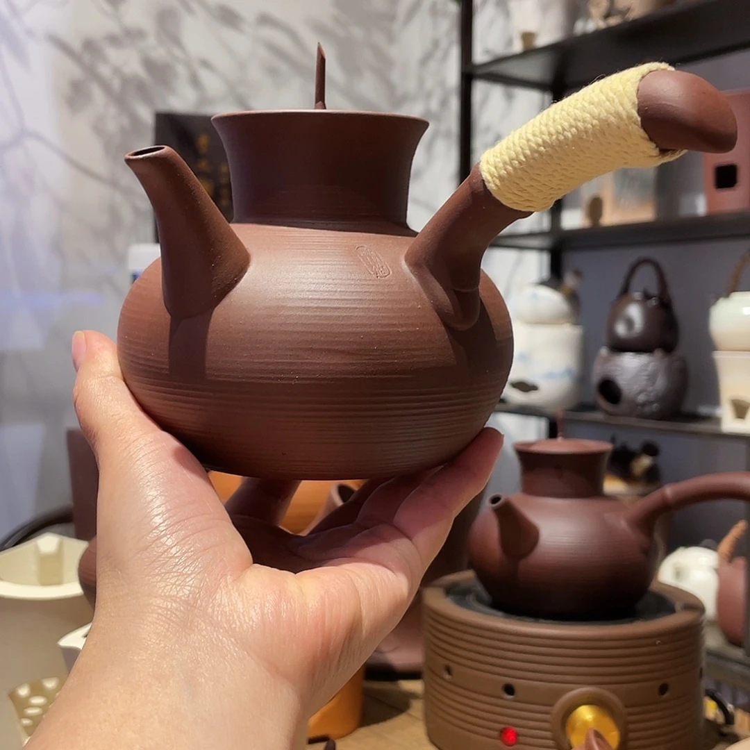 黄***料550ml紫泥宝瓶砂铫壶