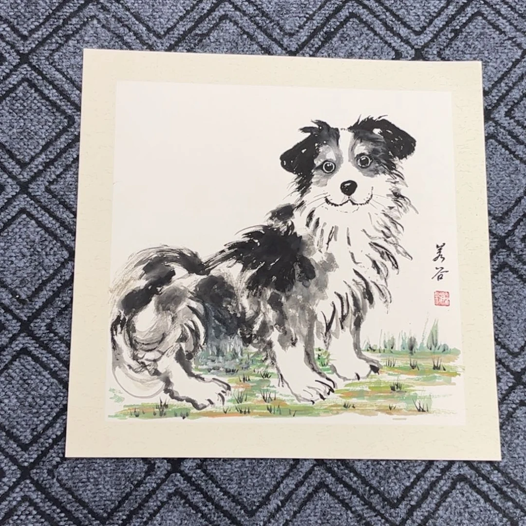 国画若谷老师三尺斗方花鸟卡纸旭