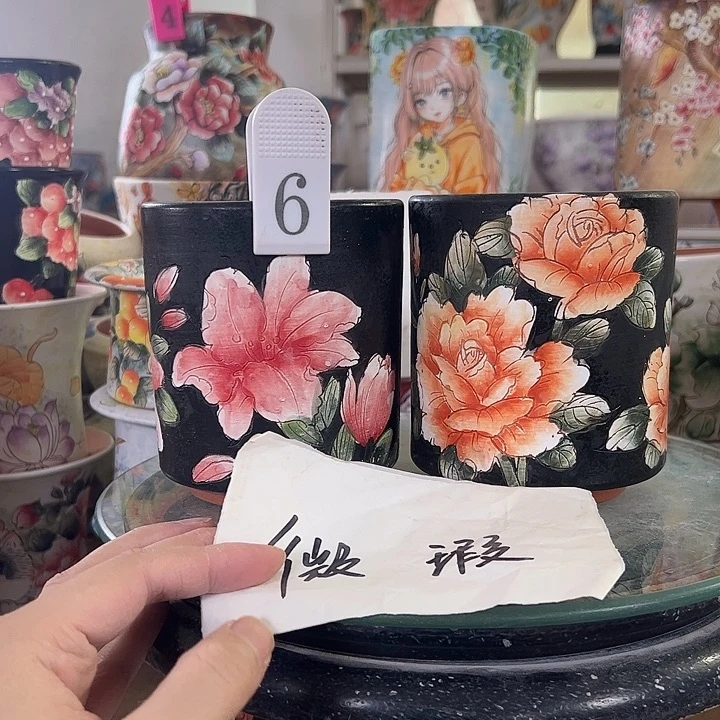 满38包邮 景德镇幸运花盆