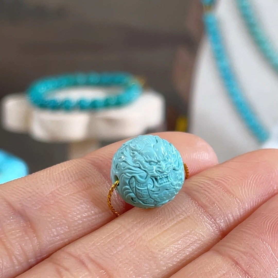 绿松石未镶嵌套链精工龙珠