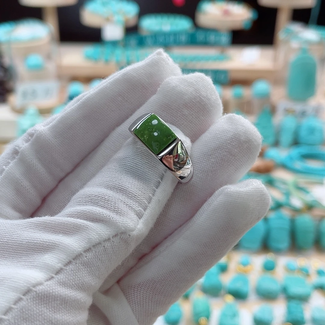 银S925镶嵌绿松石珠宝奇石