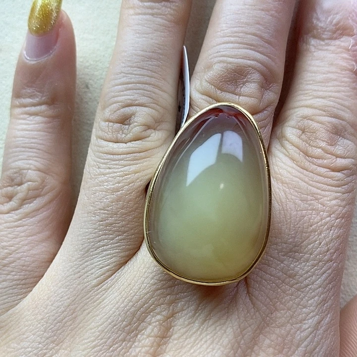 蜜蜡银S925镶嵌戒指蜜蜡戒指