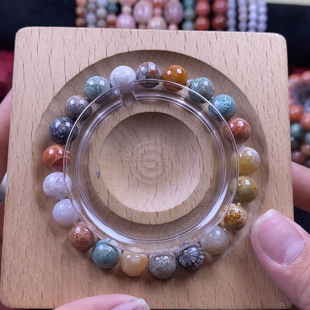 硅化珊瑚（珊瑚玉）手串 卡9➕  未镶嵌多宝满花 4