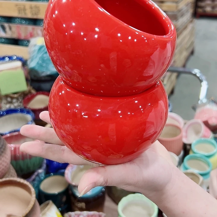 有孔.凑满10元发货多肉陶瓷花盆！