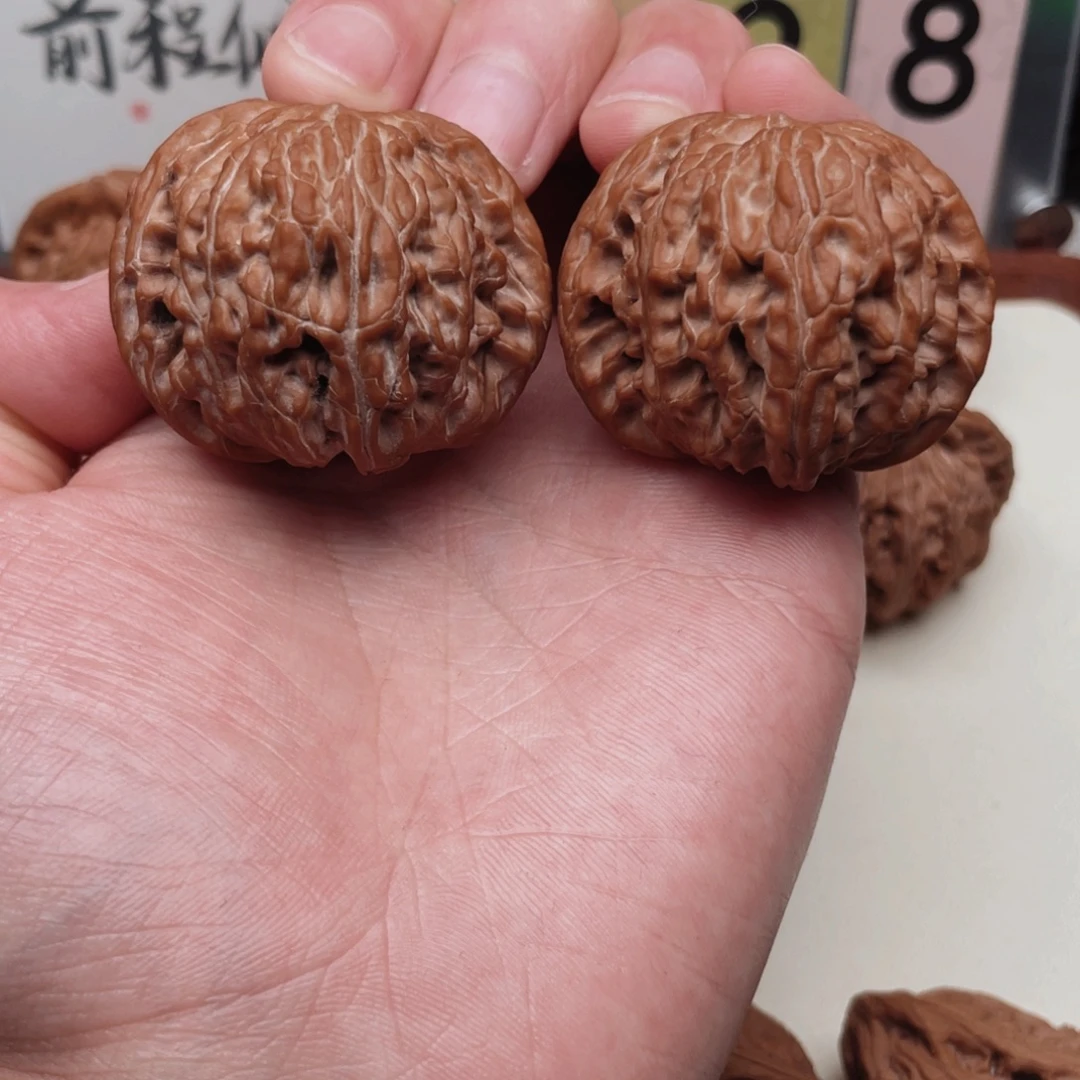 没***兵文玩核桃把件红皮山地磨盘