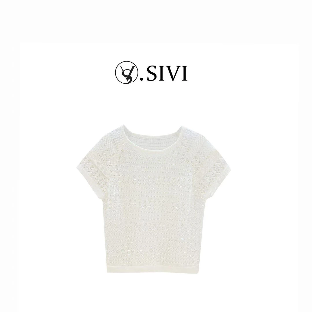 熙薇【时光倾城】2025夏季新款休闲百搭设计师毛衣上衣H2726