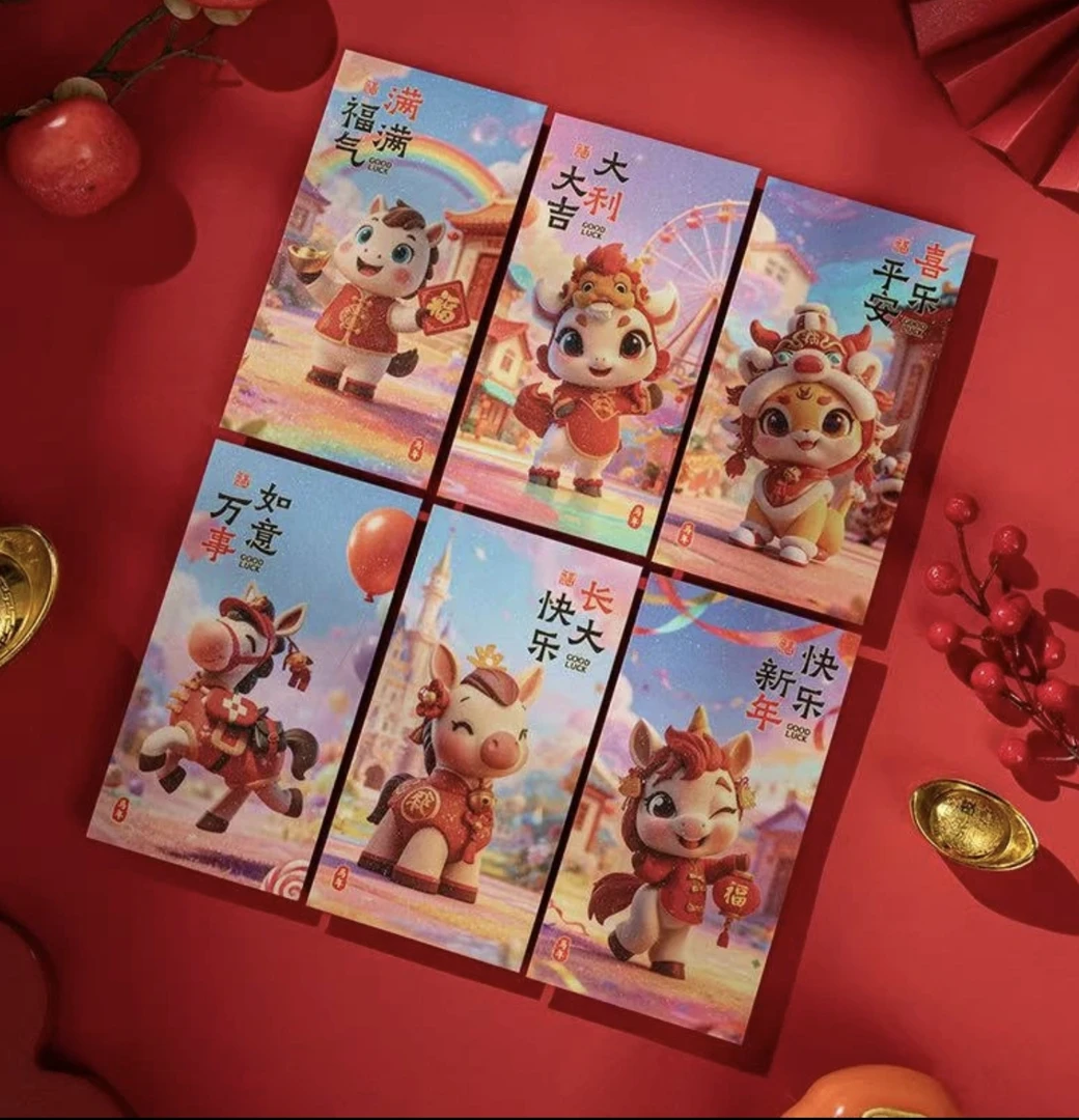 马年新款创意烫金磨砂细闪袋利是封