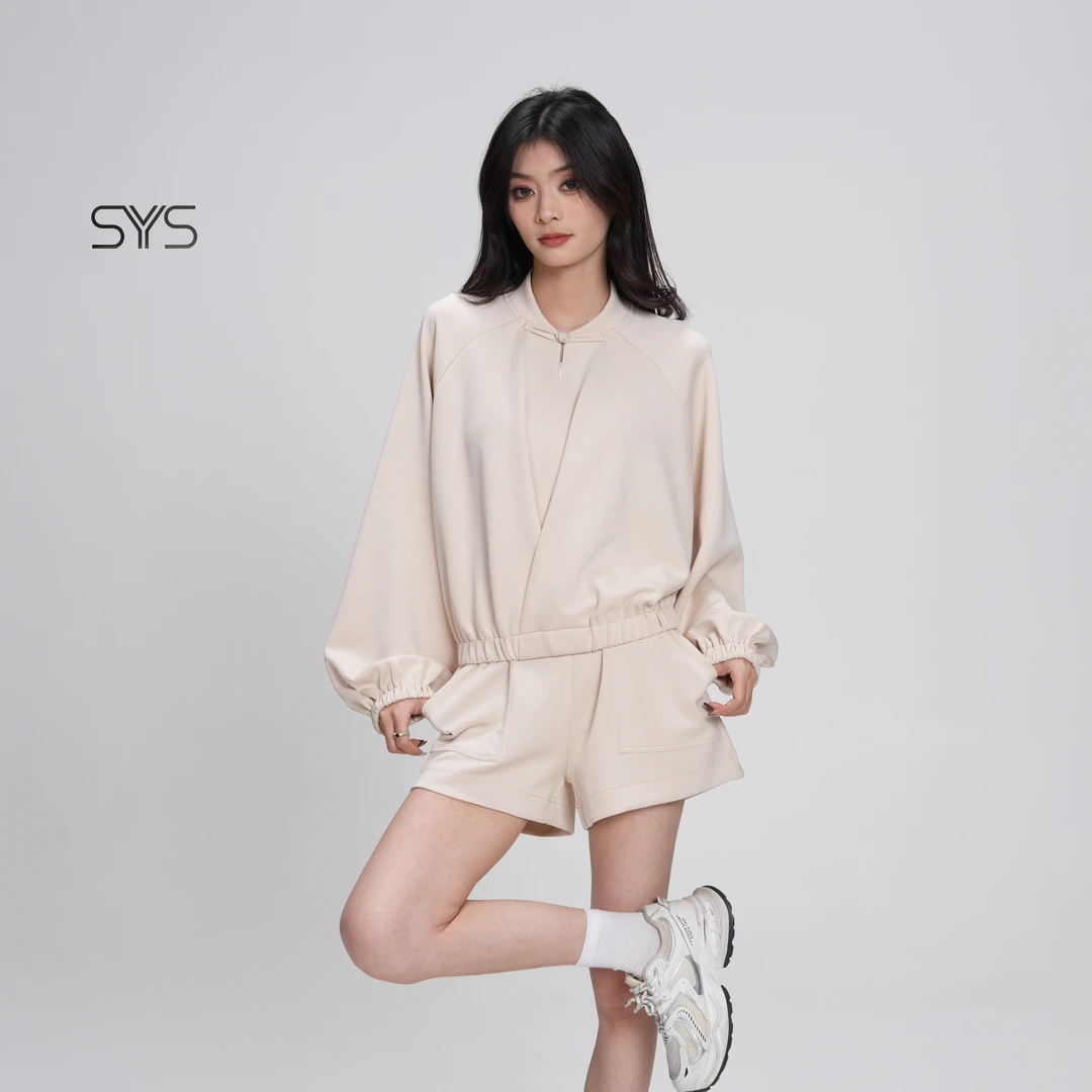 SYS 新中式瑜伽服外套莫代尔空气层宽松保暖运动跑步