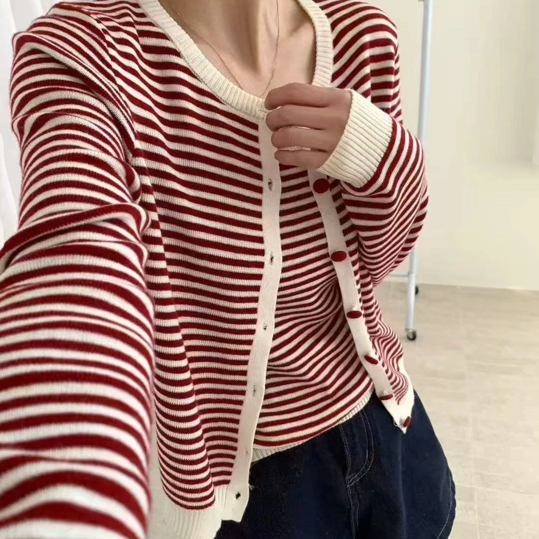 P&C STUDIO 条纹两件套针织开衫