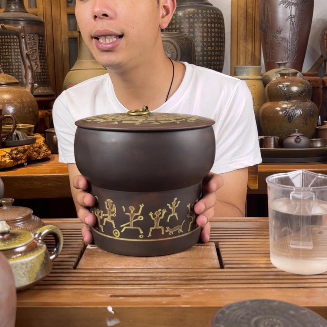 钦州坭兴陶原矿泥料铜鼓两斤